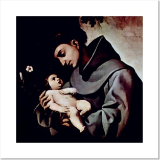 Saint Anthony of Padua the beloved saint with the Child Jesus Posters and Art